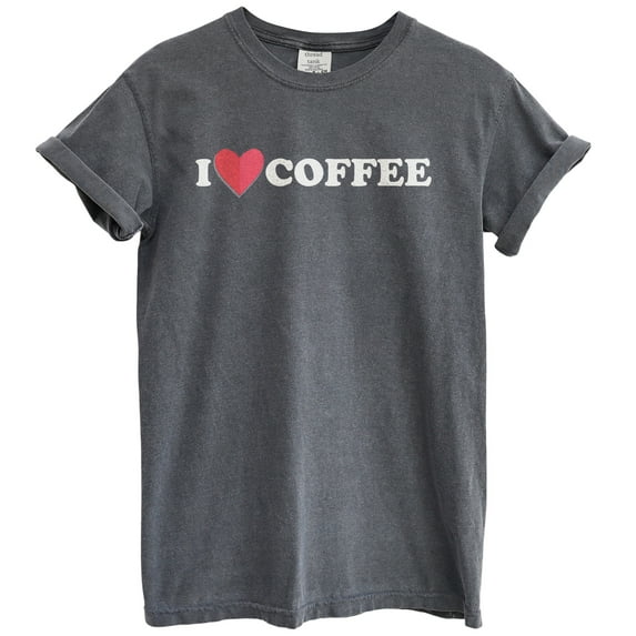 Funny Graphic Tee, I Heart Coffee T-Shirt for Women Men, Vintage Crew Neck Short Sleeve Summer Tops, Perfect Gift Vintage Pepper - 2X-Large