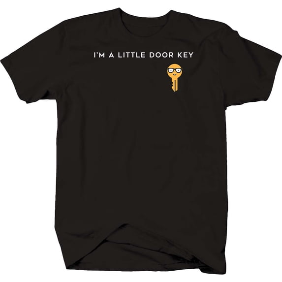 Funny Graphic Tee I'm A Little Door Key Shirt Large Black