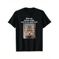 thumbnail image 1 of Funny Graphic Tee,Tops Has"Give Me Potato Chips & No One Gets Hurt"Gray Tabby Cat Graphic,Round Neck Regular Fit T-shirts, Size(S-5XL), 1 of 5