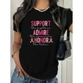thumbnail image 1 of Funny Graphic Tee,Tops Has"Support,Admire&Honor"Letter Design,Casual Round Neck Regular Fit T-shirts, Size(S-5XL), 1 of 5