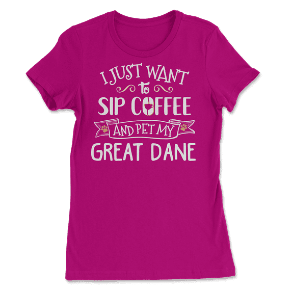 Funny Great Dane Dog and Coffee Shirt - Sip and Pet