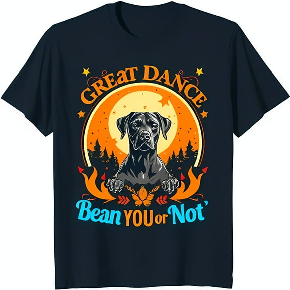Funny Great Dane Graphic Black T-Shirt ' You Or Not' Design for Dog Lovers