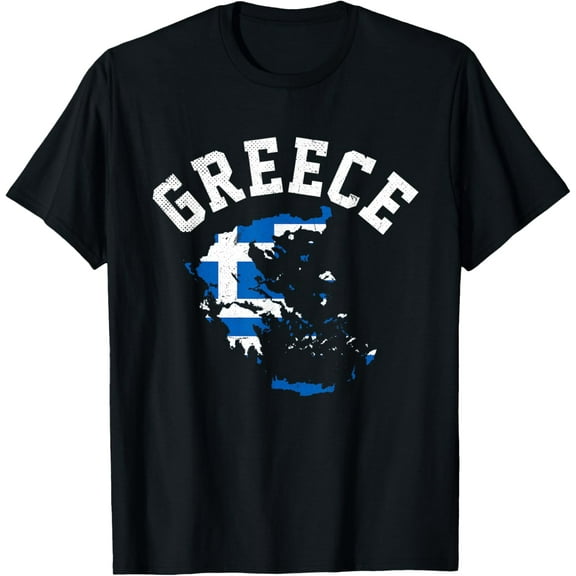 Funny Greece Flag Map Men Women Kid Patriotic T-Shirt100% pure cotton