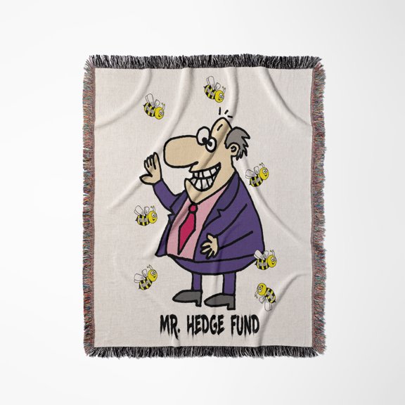 Funny Greedy Hedge Fund Manager Attacked By Trade Bees , Woven Blanket