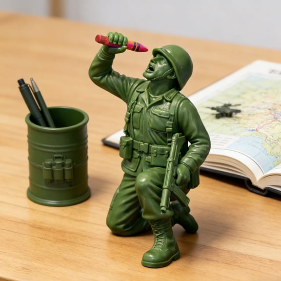 Funny Green Soldier Figures Classic Novelty Man Desktop Decorations Mini Party Action Statue(Pose A-2.4In)