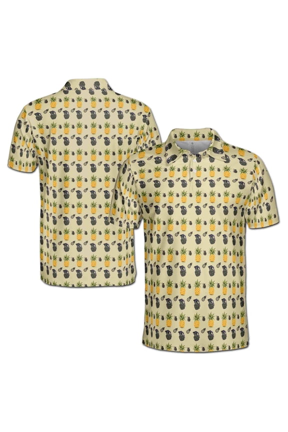 Funny Greenade and Pineapple Pattern Men's Polo Shirt S-5XL