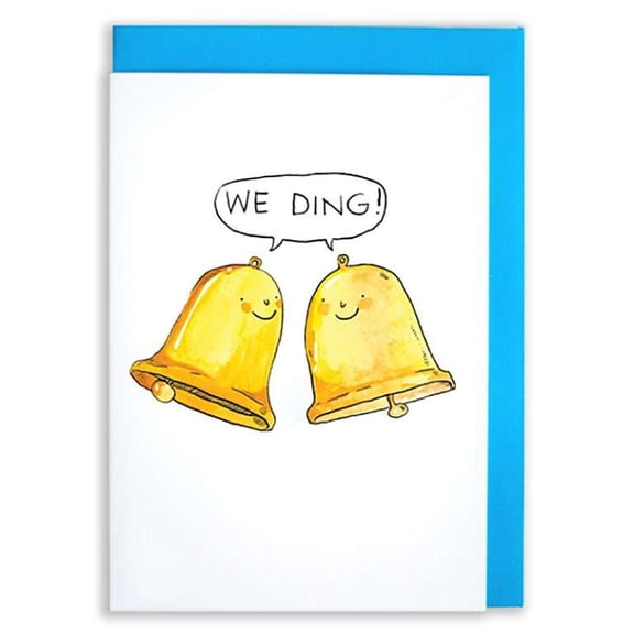 Funny Greeting Card - "We Ding!" Tolling Bells Design - Blank Inside - Perfect for Celebrations, Anniversaries, or Everyday Cheer - Envelope Included