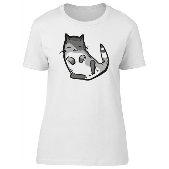 Funny Grey Cat T-Shirt Women -Image by Shutterstock, Female Medium