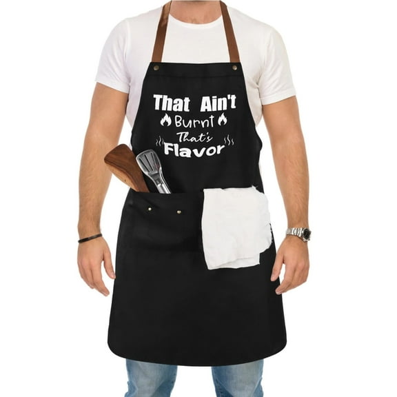 Funny Grilling Apron for Men, Mens Cooking Apron with Three Pockets, Cooking BBQ Grill Chef Apron, Funny Birthday Fathers Day Birthday Gift for Dad Husband Him