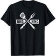 thumbnail image 1 of Funny Grilling BBQ King Meat Dad Grandpa Grill Vintage T-Shirt, 1 of 4