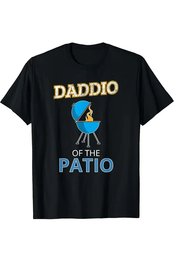 Funny Grilling Daddio of the Patio Gift for Dad Men Graphic T-Shirt