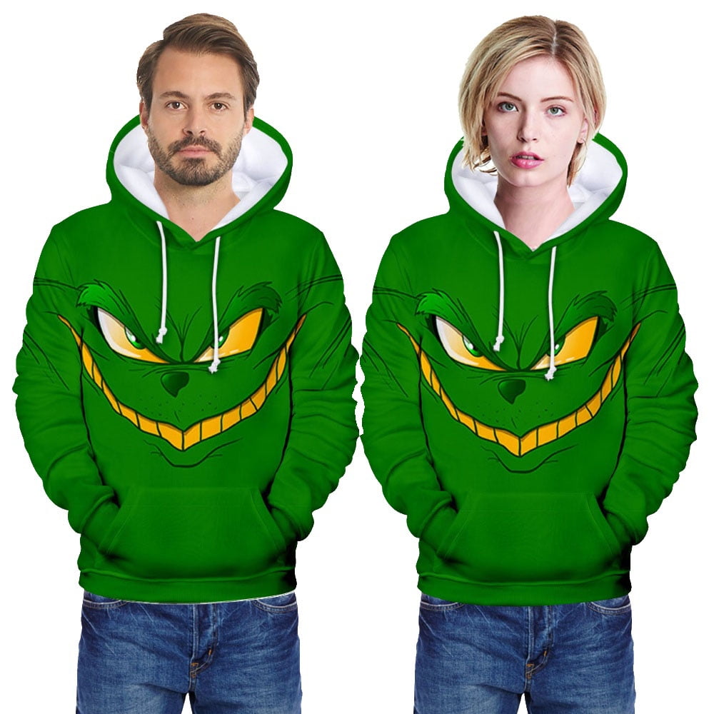 Funny Grinch Christmas Sweater For Couple-Devil Horror Green Monster