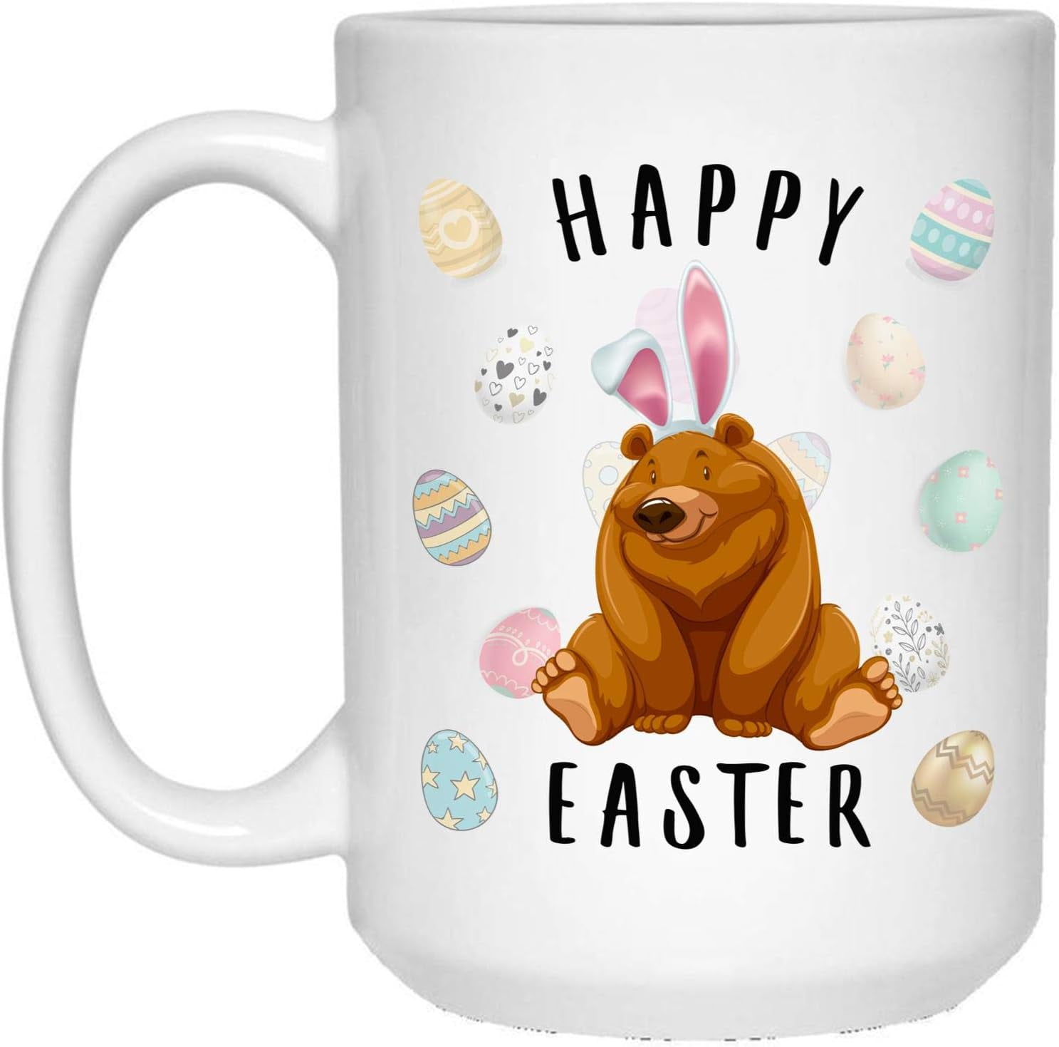 Funny Grizzly Bear Cute Happy Easter Christmas 2023 Gift Cute Coffee ...
