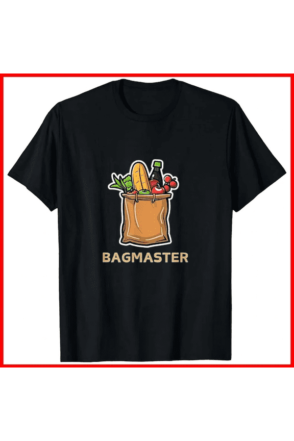 Funny Grocery Store Bagger Gift Paper Bag Cashier Retailing Unisex T-Shirt, up to size 5XL