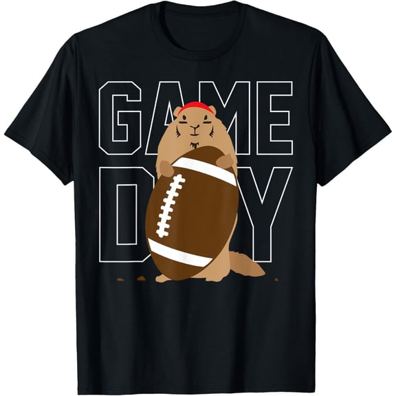Funny Groundhog Football Game Day T-Shirt tee