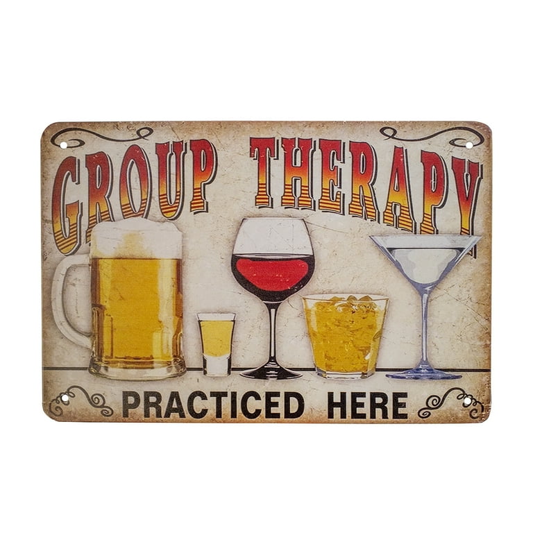 Funny Novelty Group Therapy Beer Wine Tin Wall Sign Man Cave Bar Pub Cafe Decor Funny Novelty Group Therapy Beer Wine Tin Wall Sign Man Cave Bar Pub Cafe Decor