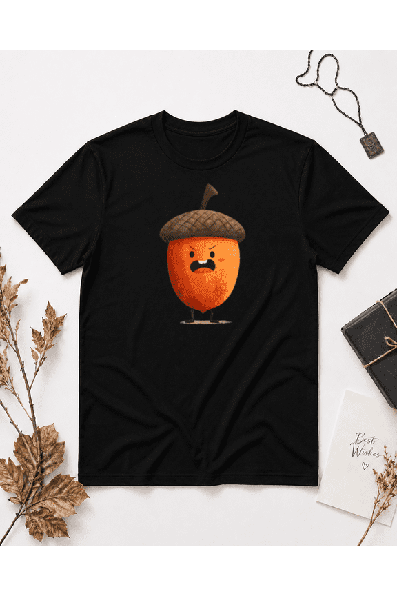 Funny Grumpy Acorn Character Unisex T-Shirt NG2075, S-5XL