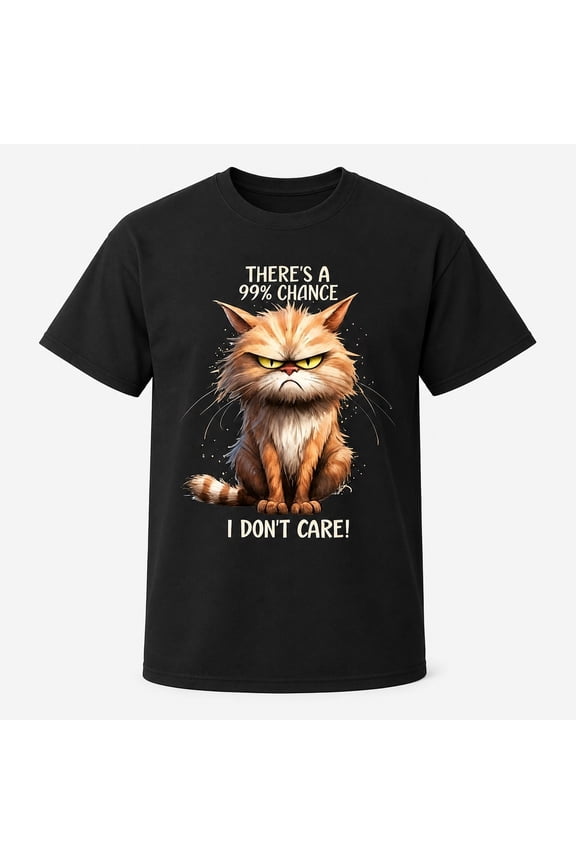 Funny Grumpy Cat Graphic T-Shirt, Unisex Classic Fit Cotton Tee
