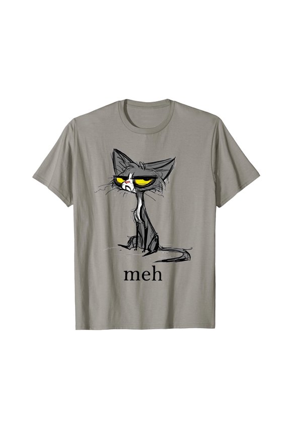 Funny Grumpy Cat Illustration T-Shirt for Cat Lovers, Perfect Gift Idea