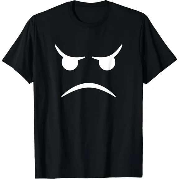 Funny Grumpy Face Sarcastic Expression Moody Angry Emoji Unisex T-Shirt, S-5XL