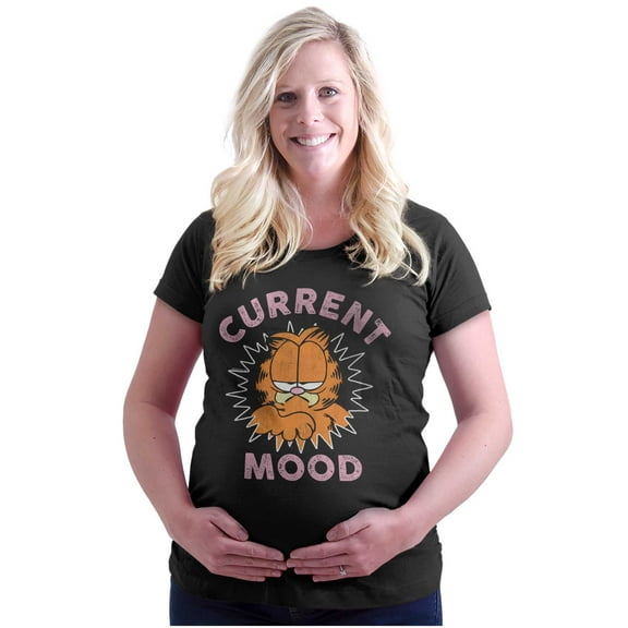Funny Grumpy Garfield Cartoon Mood Women's Maternity T Shirt Tee Brisco Brands L