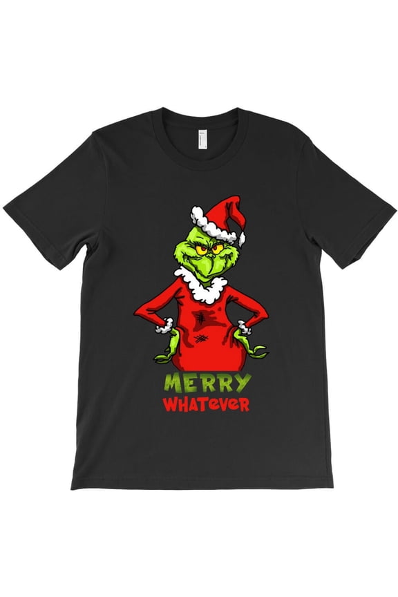 Funny Grumpy Green Character Christmas Graphic Tee, Holiday Humor H9376 Unisex T-Shirt, Up to 5XL Available
