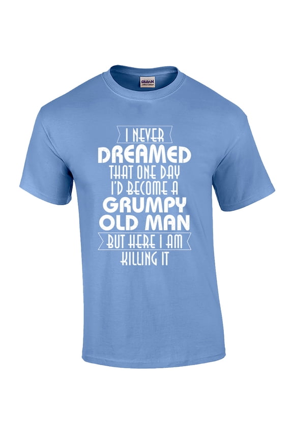 Funny Grumpy Old Man Graphic Short Sleeve T-Shirt-Carolina-XXL