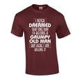 thumbnail image 1 of Funny Grumpy Old Man Graphic Short Sleeve T-Shirt-Maroon-XL, 1 of 4