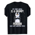 thumbnail image 1 of Funny Grumpy Penguin Spirit Animal Graphic T-Shirt Sarcastic Humor Men Women Retro Style Short Sleeve Tee, 1 of 6