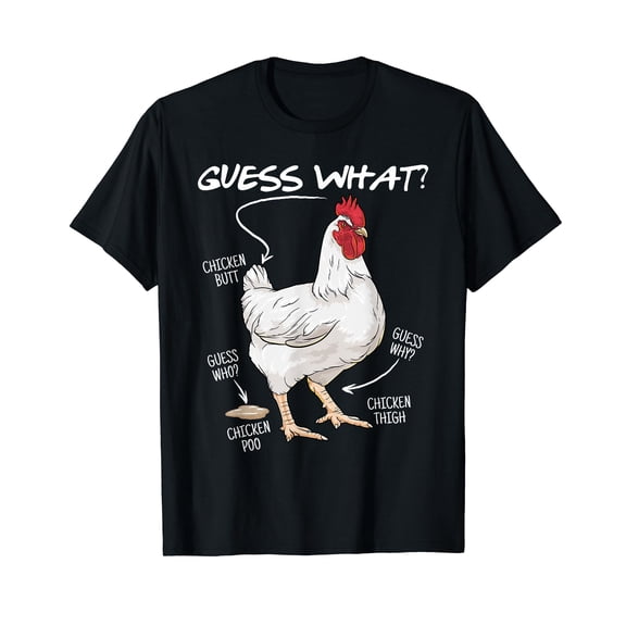Funny Guess What Chicken Butt Joking Farm Men's Humor T-Shirt