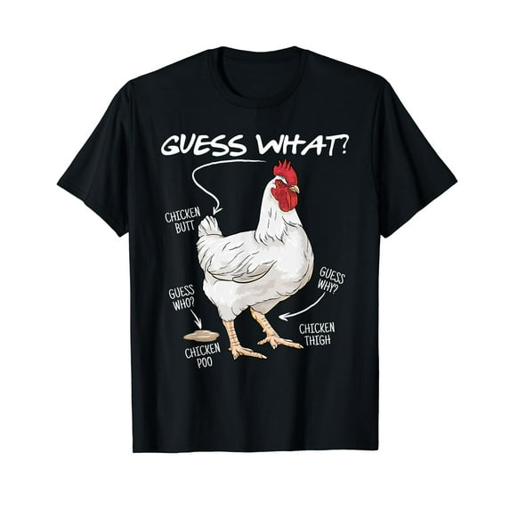 Funny Guess What Chicken Butt Joking Farm Men's Humor T-Shirt