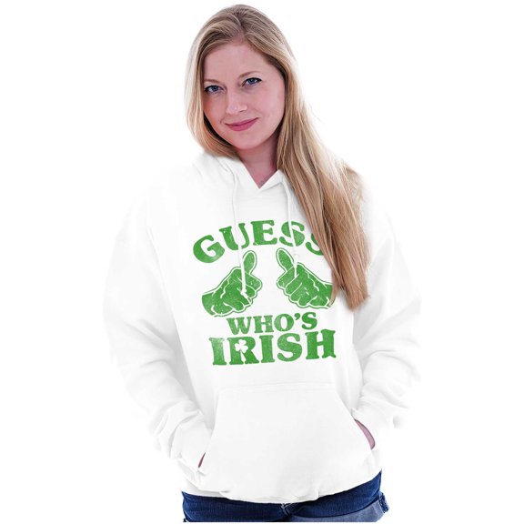 Funny Guess Who's Irish St Paddys Hoodie Sweatshirt Women Men Brisco Brands M