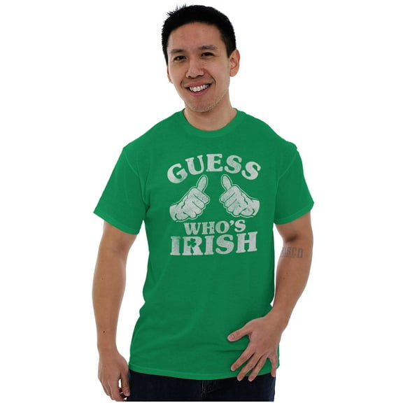 Funny Guess Who's Irish St Paddys Plus Size Crewneck Graphic Tee Shirt Brisco Brands 2X