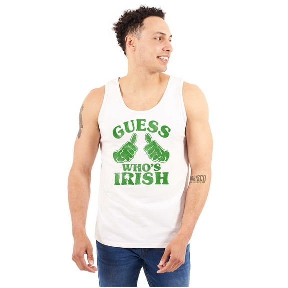 Funny Guess Who's Irish St Paddys Plus Size Graphic Tank Top Brisco Brands 2X