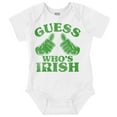 thumbnail image 1 of Funny Guess Who's Irish St Paddys Romper Boys or Girls Infant Baby Brisco Brands 12M, 1 of 6