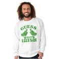 thumbnail image 1 of Funny Guess Who's Irish St Paddys Unisex Plus Fleece Graphic Sweatshirt Brisco Brands 2X, 1 of 5