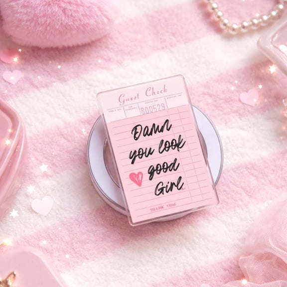 Funny Guest Check Damn You Look Good Girl Phone Grip: Cozy Coquette Aesthetic Magnetic Phone Holder, Cute Girly Gift, Popgrip