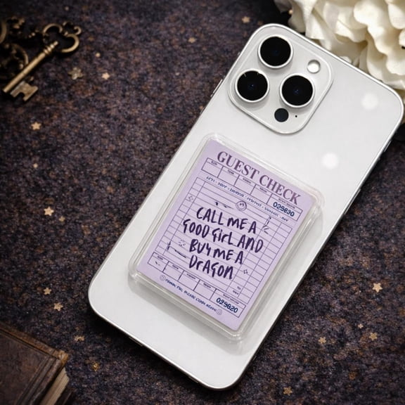 Funny Guest Check Quote Phone Grip: Spicy Booktok Reader Magnetic Phone Holder, Cute Bookish Aesthetic Gift, Phone or Popgrip