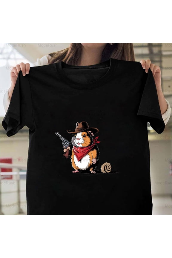 Funny Guinea Pig Cowboy Western Pet Humor Cute Animal Costume New Unisex T-Shirt, up to size 5XL