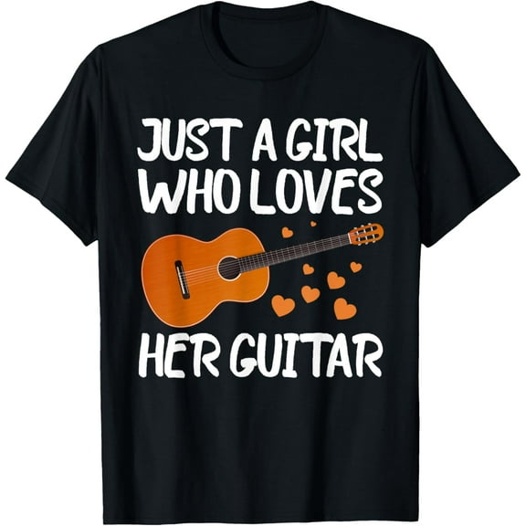 Funny Guitar Player Design For Girls Women Kids Guitar Lover T-Shirt