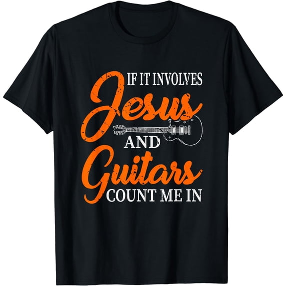 Funny Guitarist Christian Religious Guitar Player Gift Jesus T-Shirt