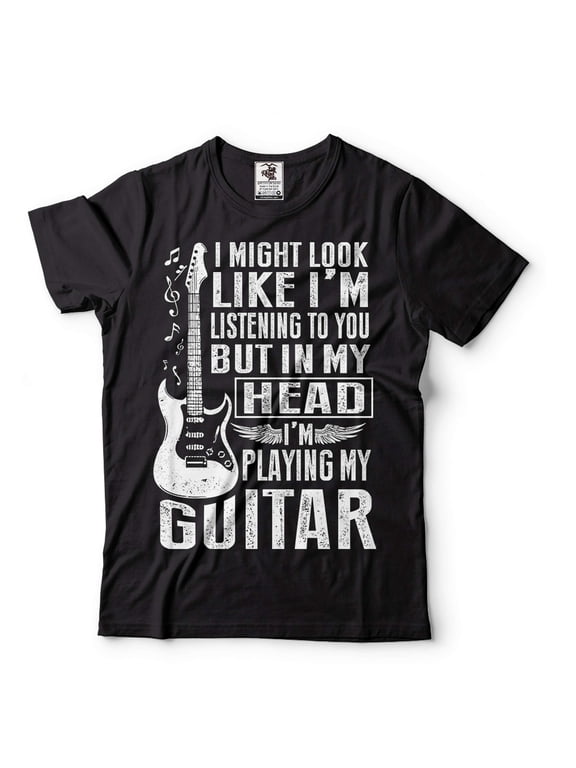 Funny Guitarist Shirt In My Head I'm Playing Guitar Shirt Guitarist Gifts Guitar Shirts