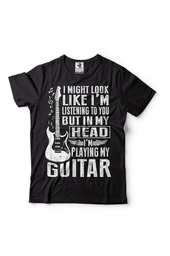Funny Guitarist Shirt In My Head I'm Playing Guitar Shirt Guitarist Gifts Guitar Shirts