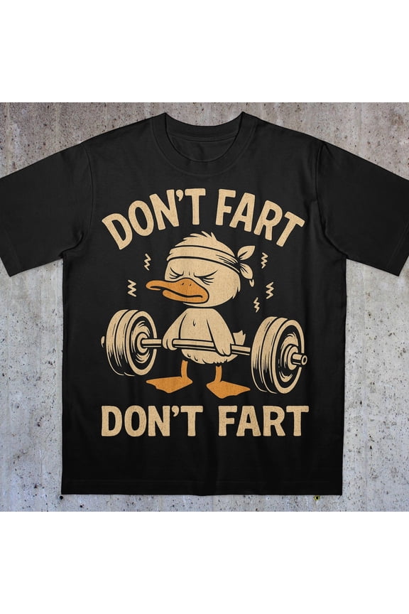 Funny Gym Duck T Shirt Retro Weightlifting Cartoon Tee Silly Workout Humor Graphic Tee