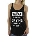 thumbnail image 1 of Funny Gym Racerback for Women Sweat is My Body White Ladies Tank Top Workout Theme Bodybuilding Motivation Tee Tops Women's Gym Clothing Ladies Racerback Tanks, 1 of 4