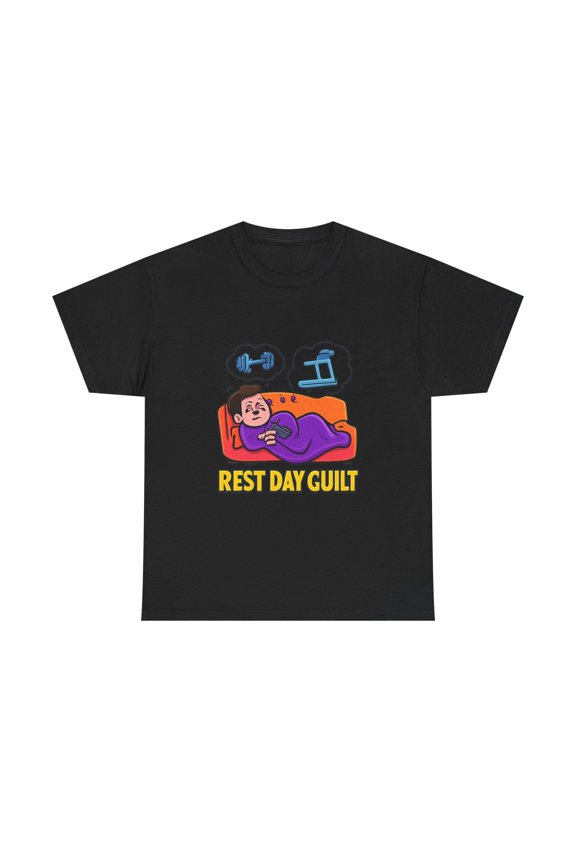 Funny Gym Shirt Rest Day Guilt Fitness Humor Workout Gift Tee