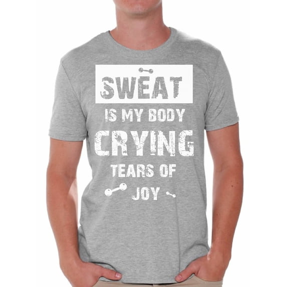 Funny Gym Shirts for Mens Sweat is My Body White Men T-Shirt Workout Theme Mens Gym Clothing Men T-Shirt Bodybuilding Motivation T Shirts