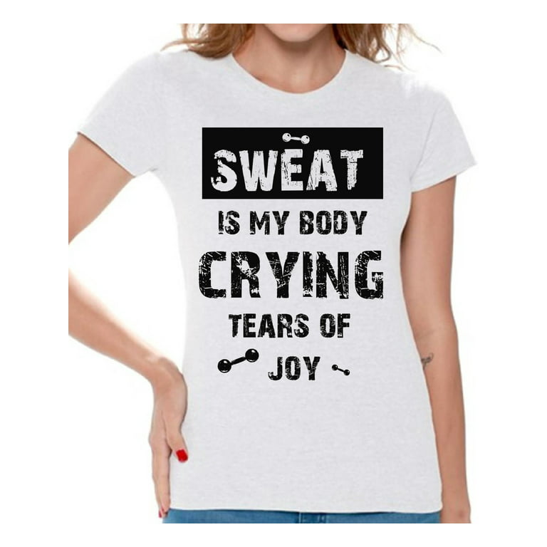 Funny Gym Shirts for Women Sweat is My Body Black Ladies Tee Shirt Workout  Theme Women's Gym Clothing Ladies T-Shirt Bodybuilding Motivation T Shirts