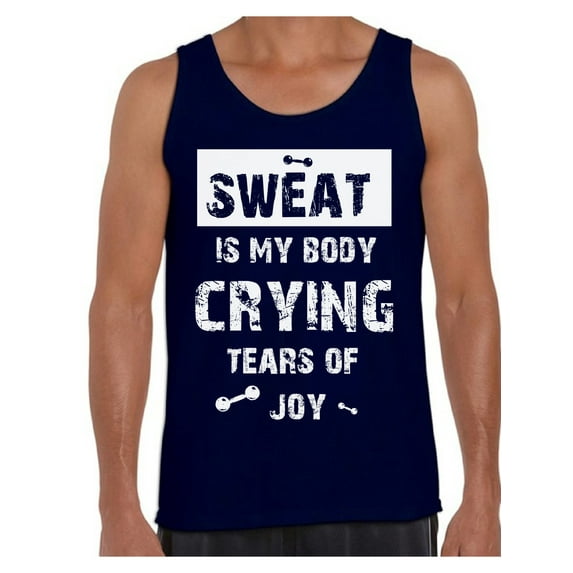Funny Gym Tanks for Men Sweat is My Body White Mens Tank Top Workout Theme Mens Gym Clothing Men Top Bodybuilding Motivation Tee Tops