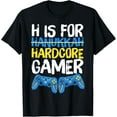thumbnail image 1 of Funny H Is For Hardcore Gamer Gaming Controller Hanukkah PJS T-Shirt, 1 of 4